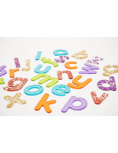 Set 26 lettere dell'alfabeto Commotion TickiT - acrilico trasparente nei colori dell'arcobaleno glitterate - 72433