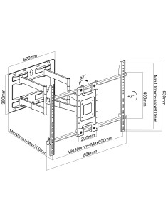 Supporto a Muro per TV LED LCD 55-100'' Full-Motion 2