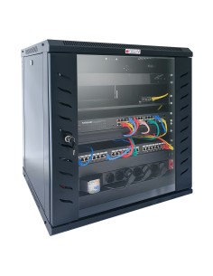 Armadio Rack 19'' a Muro 15 Unità P.450 mm Flat Pack Nero