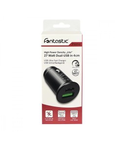 Caricatore da Auto USB A e USB-C™ 27 Watt PD Power Delivery Fast Charge 3 3A Nero 2