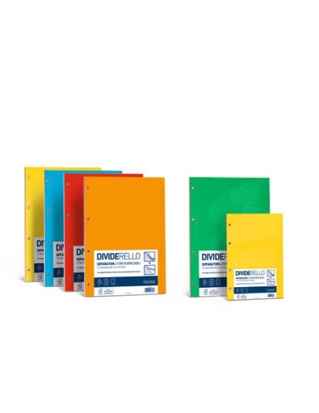 Divisore FAVINI Dividerello 20 tasti raccoglitori 10 col. assortiti 22x30cm 220 gr/mq  Conf. 20 pezzi - A56Y304