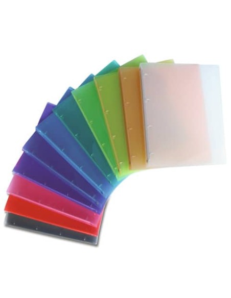 Raccoglitore trasparente a 4 anelli in colori assortiti