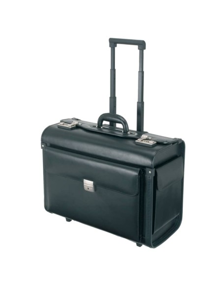 Borsa pilota con trolley Alassio SILVANA in pelle 48,5x23x37 cm nero 92705