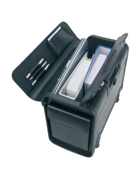 Borsa pilota con trolley Alassio SILVANA in pelle 48,5x23x37 cm nero 92705