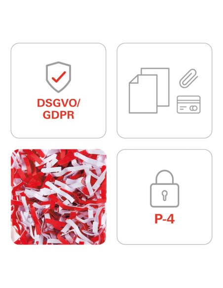 Distruggidocumenti uso moderato HSM SECURIO C14 - P-4 - 20 L - taglio a frammenti 4x25 mm - bianco - 2253111