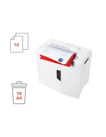 Distruggidocumenti uso moderato HSM Shredstar S10 - P-2 - 18 L - taglio a strisce 6 mm - bianco/argento - 1042121