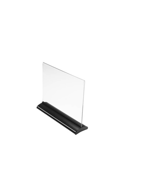 Porta-avvisi deflecto® A4 orizzontale in polimetilmetacrilato trasparente e nero 58445