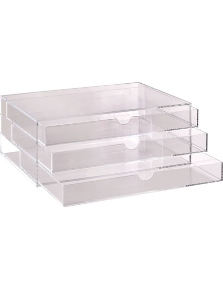 Cassettiera da banco TECNOSTYL in acrilico con divisori 32,5x23,5x13 cm trasparente - ACRD040