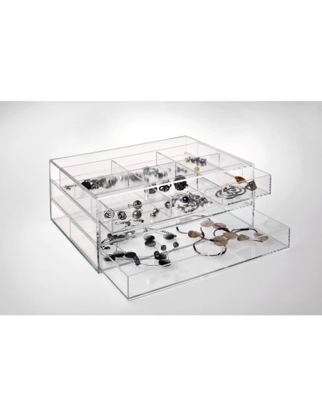 Cassettiera da banco TECNOSTYL in acrilico con divisori 32,5x23,5x13 cm trasparente - ACRD040