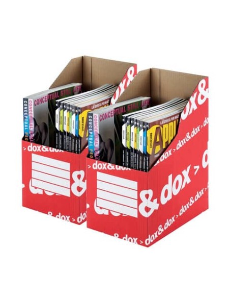 Portariviste Dox & Dox dorso 35 cm bianco/rosso - 17,5x26 cm 1600176