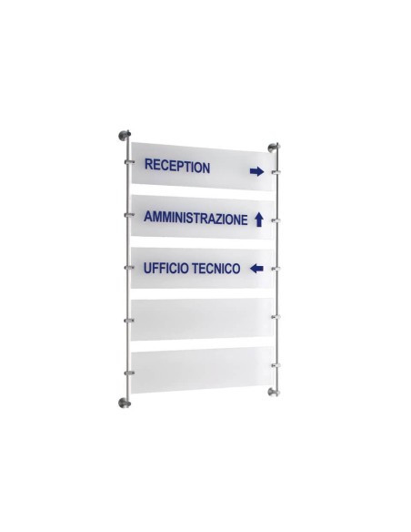 Targa a parete 60x15 cm TECNOSTYL in alluminio silver/trasparente TP002BS
