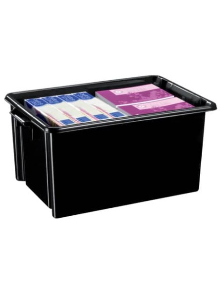 Contenitore Jumbo impilabile in polipropilene 48,5L Strata riciclato nero - 2000480160
