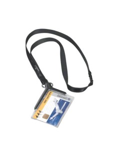 Portabadge Durable DELUXE 54x85 mm con cordoncino trasparente Conf. 10 pezzi - 820758