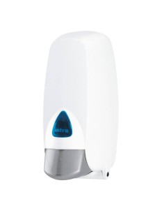 Dispenser di sapone per cartuccia rigida Hylab in ABS con capacità 1000 ml bianco con vetrino blu - IN-SO1/WC 2