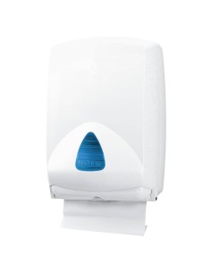 Distributore maxi di carta asciugamani Hylab in ABS - 500 ff bianco vetrino blu con accessori FAA regolabili IN-FO1/WRN 2