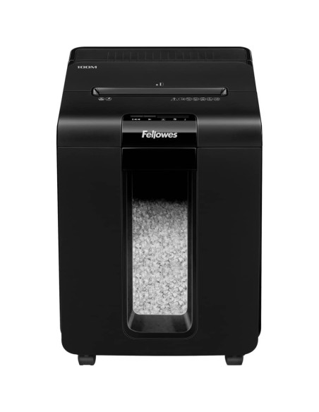 Distruggidocumenti uso moderato FELLOWES AutoMax™ 100M - P-4 - 23 L - taglio a miniframmenti 4x10mm - nero - 4629201