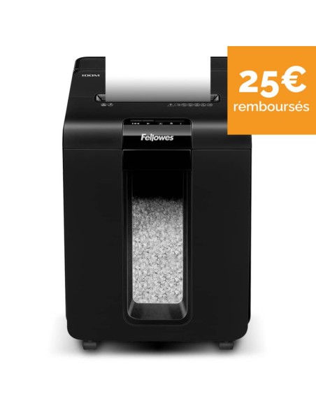 Distruggidocumenti uso moderato FELLOWES AutoMax™ 100M - P-4 - 23 L - taglio a miniframmenti 4x10mm - nero - 4629201