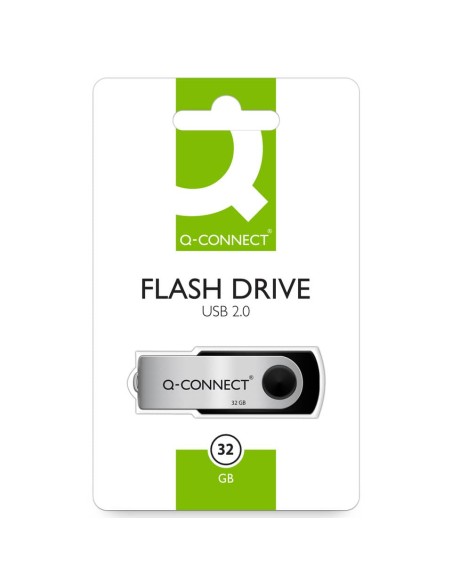 Chiavetta USB Q-Connect High Speed 2.0 nero 32 GB con cappuccio di protezione KF76970