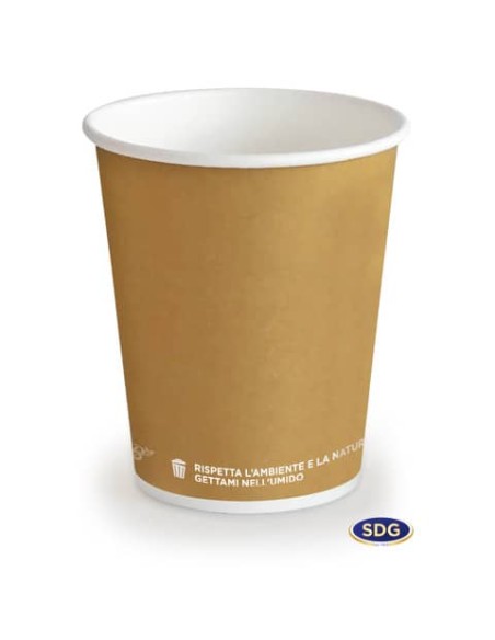 Bicchiere 8oz (240ml) Avana in cartoncino Bio Scatolificio del Garda Avana - Conf. 50 pezzi - 317-65-S