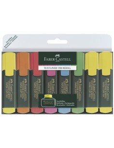 Evidenziatori Faber-Castell Textliner 48 Refill tratto 1-2-5 mm assortiti astuccio da 6+2 omaggio - 154862 2