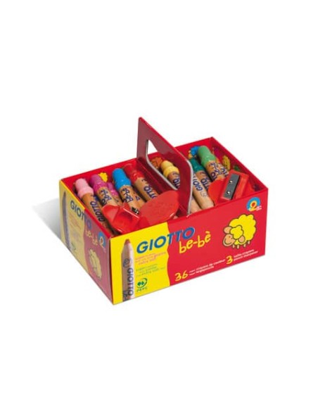 Supermatitoni colorati GIOTTO be-bè mina grande 7 mm assortiti Schoolpack da 36 + 3 temperini - 461300