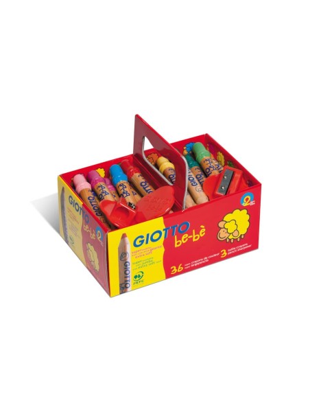 Supermatitoni colorati GIOTTO be-bè mina grande 7 mm assortiti Schoolpack da 36 + 3 temperini - 461300