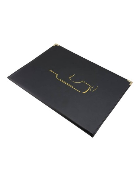 Carta vini Securit® Classic in similpelle A4 nero MC-CRWC-BL