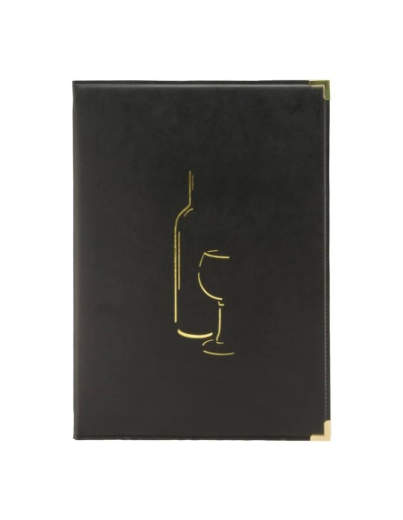 Carta vini Securit® Classic in similpelle A4 nero MC-CRWC-BL