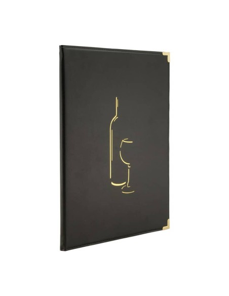 Carta vini Securit® Classic in similpelle A4 nero MC-CRWC-BL
