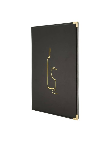 Carta vini Securit® Classic in similpelle A4 nero MC-CRWC-BL