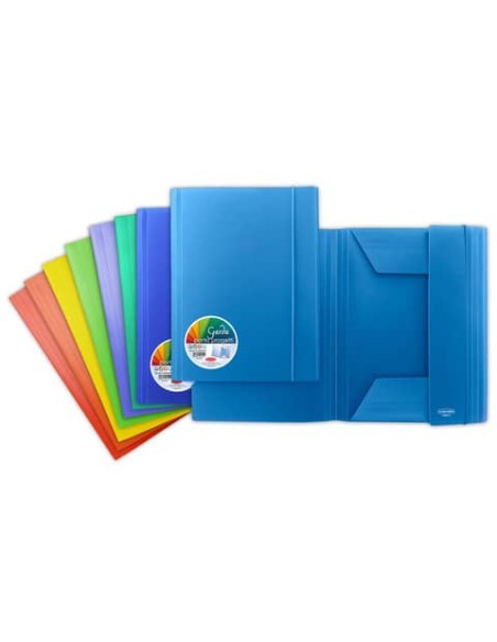Cartella a tre lembi con elastico Sei Rota Garda in PP conf. 24 colori assortiti - P0000190