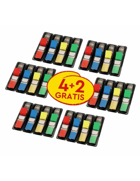 Post-it® Index Mini con dispenser rosso,verde, blu, giallo VALUE PACK 4+2 - 683- 4+2