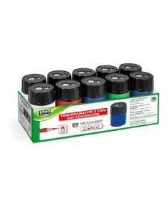 Espositore 10 temperamatite 2 fori Lebez con serbatoio - colori assortiti - 430