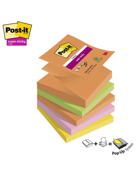 Ricariche di foglietti Post-it® Super Sticky Z-Notes Boost - conf. 5 blocchetti 90 ff 76x76 mm R330-5SS-BOOS