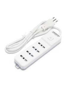 Multipresa bassa a 4 vie P17/P11 con interruttore 16A - cavo 1,5 m Aigostar bianco e grigio - 281489