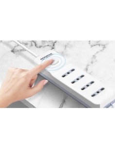 Multipresa bassa a 4 vie P17/P11 con interruttore 16A - cavo 1,5 m Aigostar bianco e grigio - 281489 2