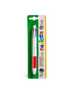 Penna a sfera 4 colori Carioca Ø punta 1 mm - blister - 40145
