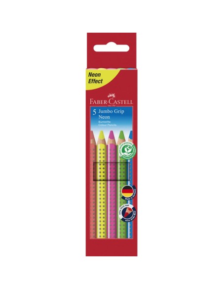 Evidenziatori Faber-Castell Jumbo Grip Neon 5 colori assortiti 110994