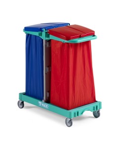 Carrello porta rifiuti per raccolta differenziata TTS Magic Line Basic 100B Verde  - doppio - ML100B0A0000 2