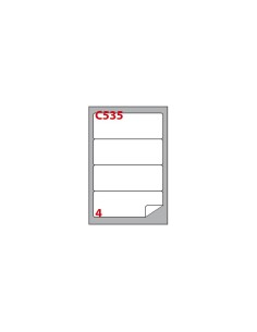 Etichette bianche Copiatabu C535 laser/inkjet - angoli arrotondati - 4 et./foglio - cf. 100 ff Markin 190x61 mm 2