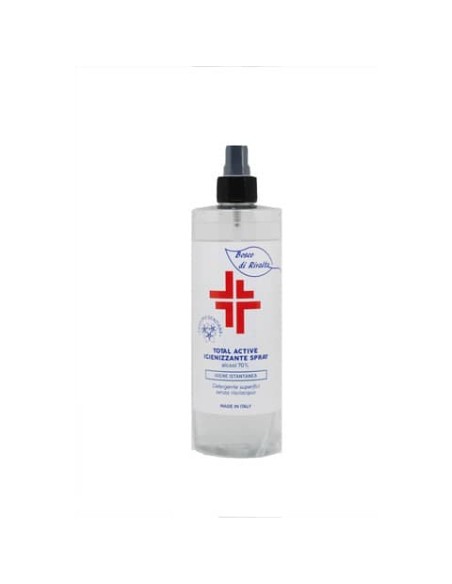Spray igienizzante superfici (alcol 70%) 400 ml - Active linea Bosco di Rivalta - flacone trasparente - BOS026