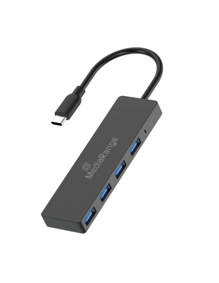Hub Type C USB 3.0 con 4 porte Media Range - nero MRCS508