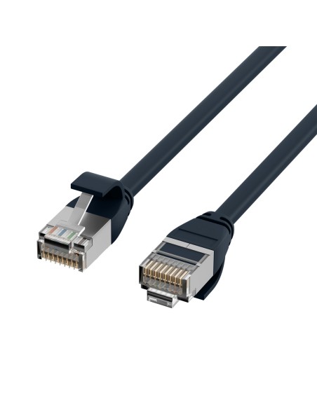 Cavo di Rete Patch in Rame Cat.6A U/FTP TPE 4mm Ultraflex Nero 0,25m