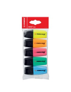 Evidenziatori Stabilo Boss Mini - colori assortiti - blister da 5 pezzi - 07/5-2-01 2