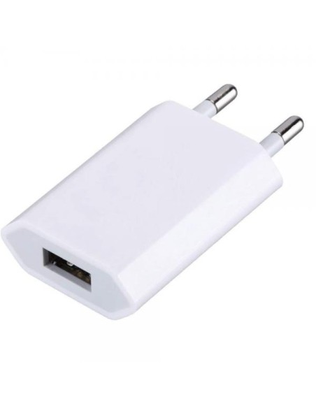 Caricatore USB 1A Compatto Spina Europea Bianco
