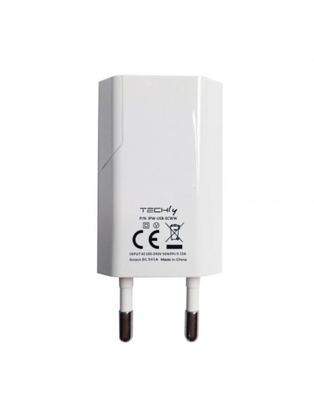 Caricatore USB 1A Compatto Spina Europea Bianco