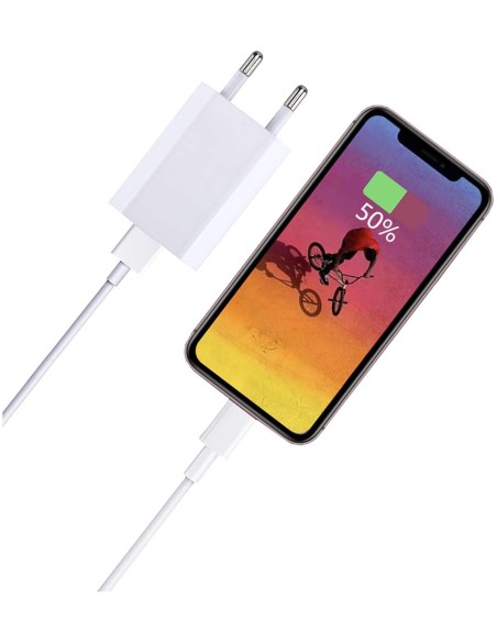Caricatore USB 1A Compatto Spina Europea Bianco
