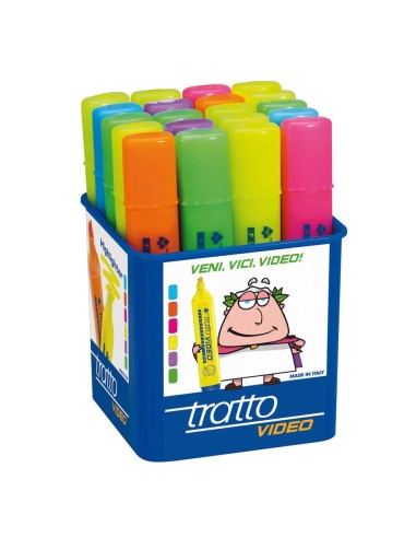 Evidenziatore TRATTO Video 1-5 mm assortiti barattolo da 20 - F829200