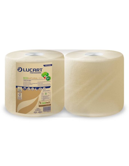 Bobina multiuso Lucart EcoNatural 800 - 208,8 m 2 veli avana - 2 rotoli da 800 strappi - 852218T