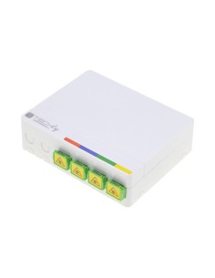 Scatola di Terminazione Ottica di Appartamento (STOA) FTTH per 4 fibre SC-APC a muro o guida Din